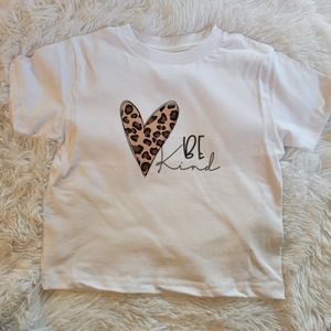 Youth 4T 5T Cheetah Be Kind Toddler Tshirt Tee